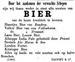 Leeuw bier Samarangsch advertentieblad 06-09-1861